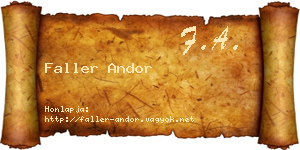 Faller Andor névjegykártya