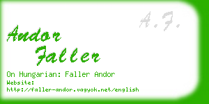 andor faller business card